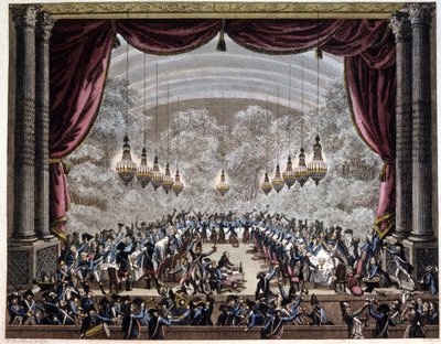 Revolución francesa : banquete de guardias en París, hacia 1750-1800 (grabado) de Jean (after) Duplessis Bertaux