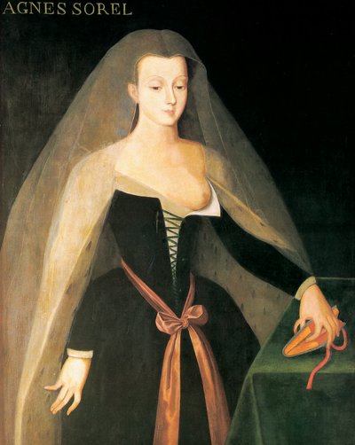 Retrato de Agnès Sorel (pintura) de Jean (after) Fouquet