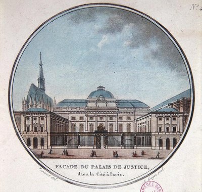 Fachada del Palais de Justice, c.1785 de Jean (after) Testard
