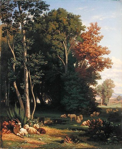 Paisaje y animales de Jean Achille Benouville