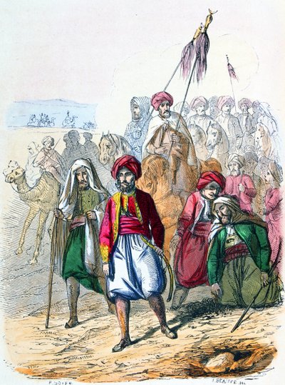 Ibrahim Pachá (1789-1848) a pie con sus tropas durante la campaña contra los wahabíes de Jean Adolphe Beauce