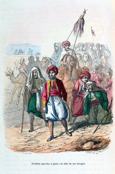 Ibrahim Pasha marchando al frente de sus tropas de Jean Adolphe Beauce