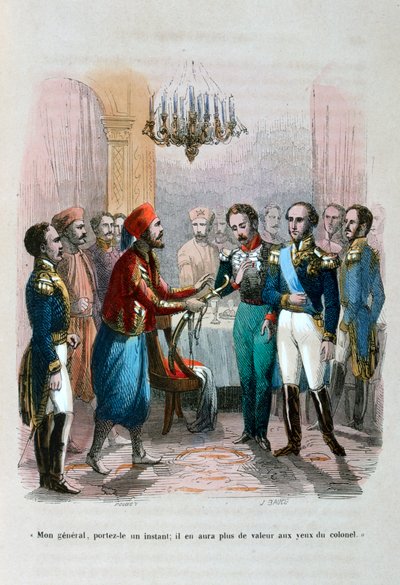 Encuentro entre Ibrahim Pacha y el Coronel Faudoa, Egipto, 1828-1847 de Jean Adolphe Beauce