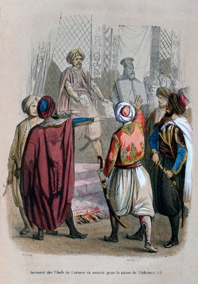 Juramento de los Comandantes del Ejército para Morir por la Causa de Mehmet Ali, Egipto, 1805-1847 de Jean Adolphe Beauce