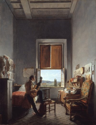Léon Palliére 1787-1820 en su Habitación en la Villa Medici, Roma de Jean Alaux