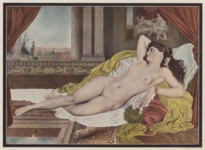 En el sofá (litografía en color) de Jean Alexandre Coraboeuf