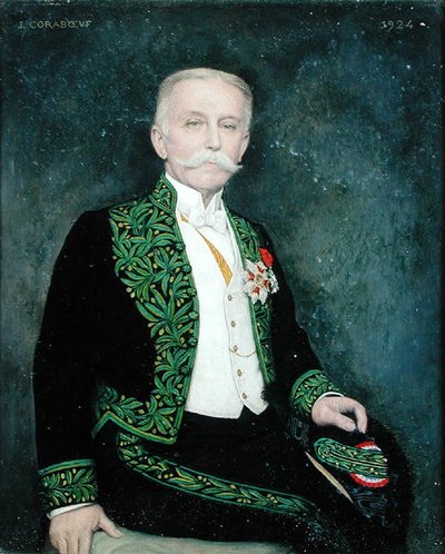 Retrato de René Bazin (1853-1932) 1924 (óleo sobre lienzo) de Jean Alexandre Coraboeuf