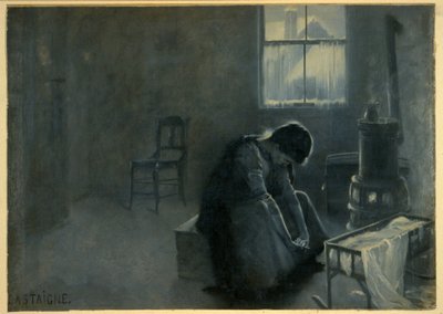 Ha sido un invierno duro, pub. 1893 (litografía en color) de Jean Alexandre Michel Andre Castaigne