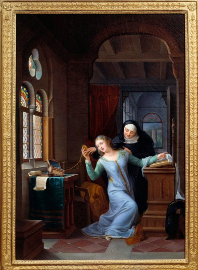 Heloise (1101-1164) abrazando la vida monástica de Jean Antoine Laurent