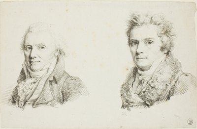 Autorretrato con abrigo de tela oscura y autorretrato con abrigo de cuello de piel de Jean Antoine Laurent
