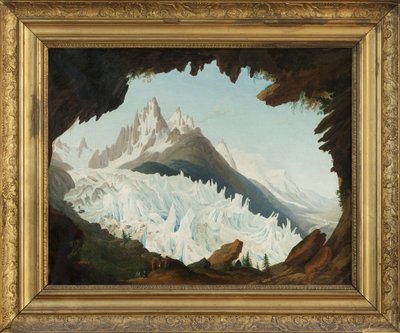 Vista de los Alpes tomada desde la bóveda denominada Chapeau of the Woods Glacier (óleo sobre lienzo) de Jean Antoine Linck