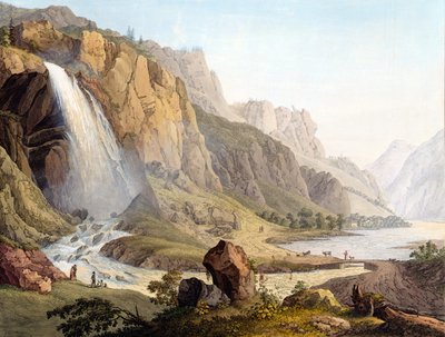 Vista de la Cascada de Pissevache, c.1789 de Jean Antoine Linck