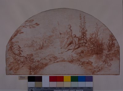 Una pastora sentada con su amado de Jean Antoine Watteau