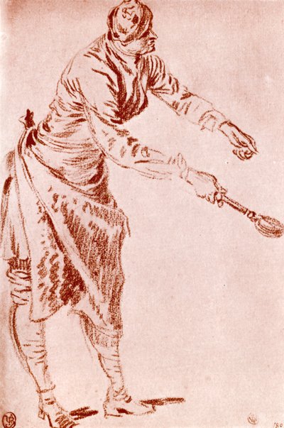 Un estudio en sanguina, 1913 de Jean Antoine Watteau