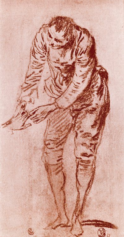 Un estudio en sanguina, 1913 de Jean Antoine Watteau