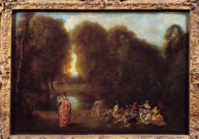 Reunidos en un parque de Jean Antoine Watteau