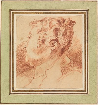 Estudio de cabeza de mujer de Jean Antoine Watteau
