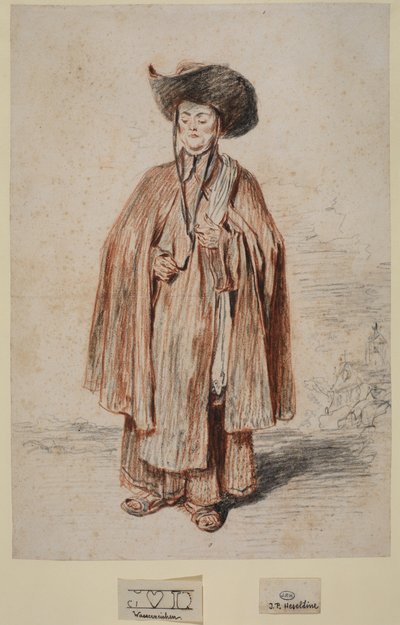 Fraile, de pie de Jean Antoine Watteau