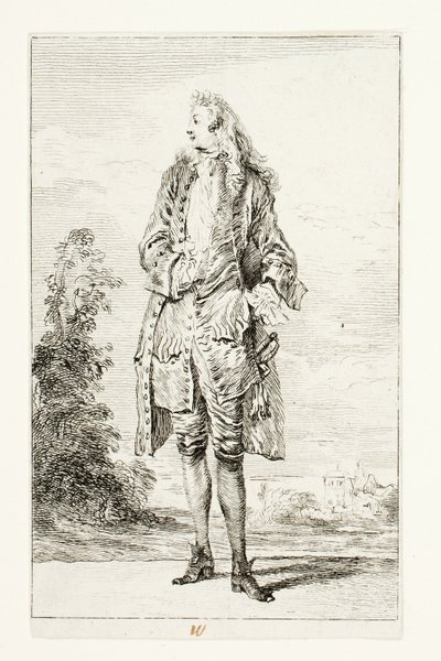 Caballero, Mano en el Chaleco de Jean Antoine Watteau