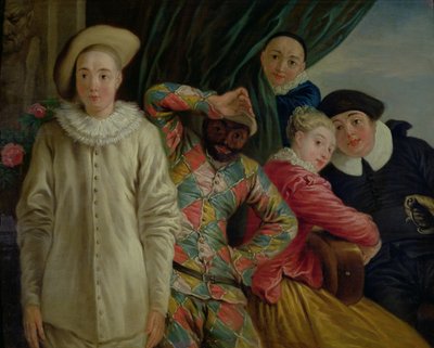 Arlequín, Pierrot y Scapin de Jean Antoine Watteau