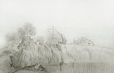 Casa al borde de un acantilado empinado de Jean Antoine Watteau