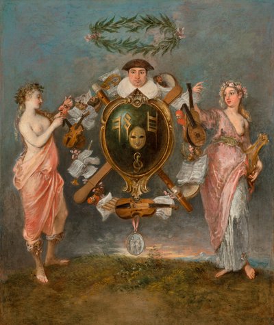 La alianza de la música y la comedia de Jean Antoine Watteau