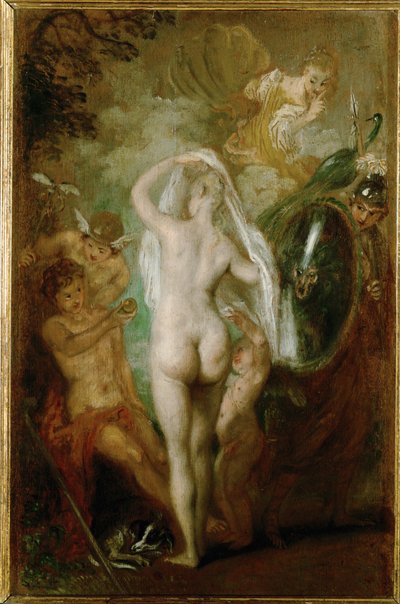 El Juicio de París ... de Jean Antoine Watteau