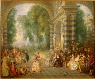 Los placeres del baile de Jean Antoine Watteau