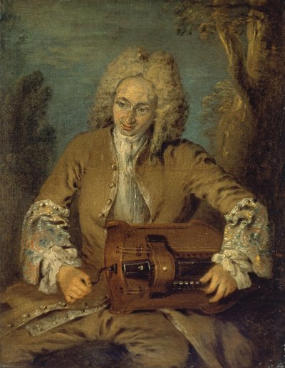 Hombre tocando una zanfona de Jean Antoine Watteau