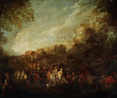 Tropas marchando de Jean Antoine Watteau