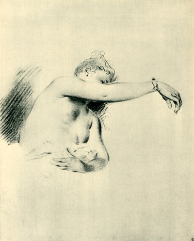 Desnudo con el Brazo Derecho Levantado, 1717-1718, 1943 de Jean Antoine Watteau