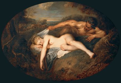 Ninfa y sátiro Júpiter y Antíope de Jean Antoine Watteau