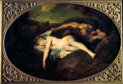 Ninfa y sátiro o Júpiter y Antíope de Jean Antoine Watteau