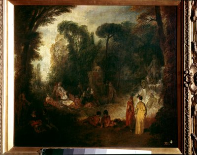 Fiesta en un parque de Jean Antoine Watteau