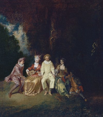 Pierrot Contento, ca 1712 de Jean Antoine Watteau