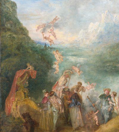 Peregrinación a Citera Embarque para Citera (detalle), 1717 de Jean Antoine Watteau