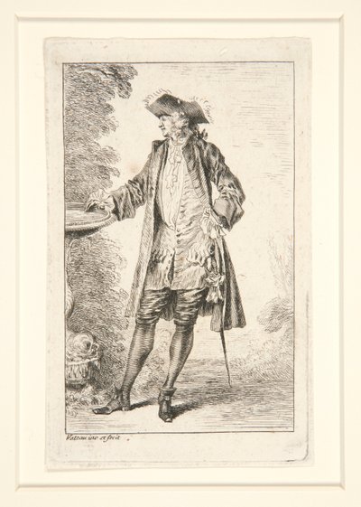 Plato de la serie Figures de mode (Figuras de Moda) de Jean Antoine Watteau