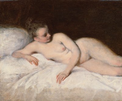 Desnudo recostado, c.1713-17 (óleo sobre tabla) de Jean Antoine Watteau