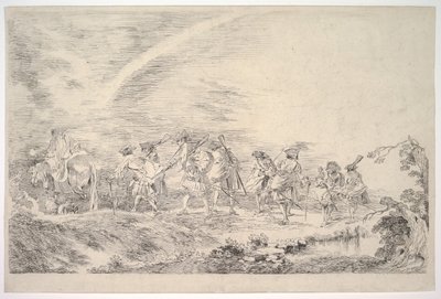 Reclutas yendo a unirse al regimiento de Jean Antoine Watteau