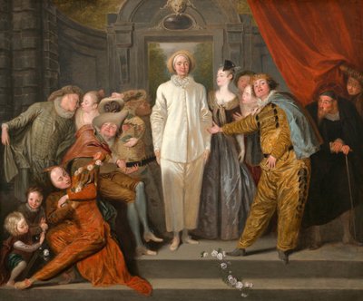 Los Comediantes Italianos, ca 1720 de Jean Antoine Watteau