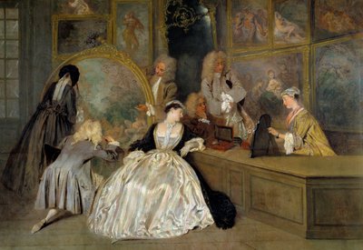 La elección (detalle) de Jean Antoine Watteau