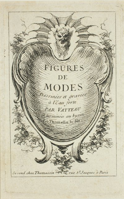 Portada, de Figures de modes de Jean Antoine Watteau