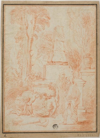 Tobit Enterrando a los muertos o Funeral de Focian de Jean Antoine Watteau