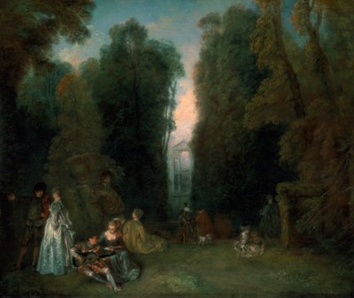 Vista a través de los árboles en el Parque de Pierre Crozat, 1715 de Jean Antoine Watteau