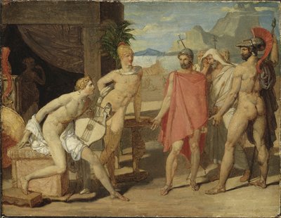 Aquiles recibiendo en su tienda a los enviados de Agamenón de Jean Auguste Dominique Ingres