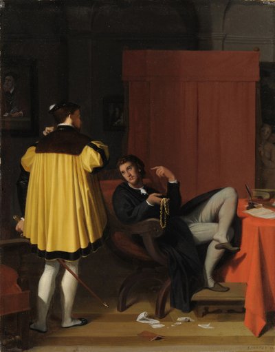 Aretino y el enviado de Carlos V de Jean Auguste Dominique Ingres