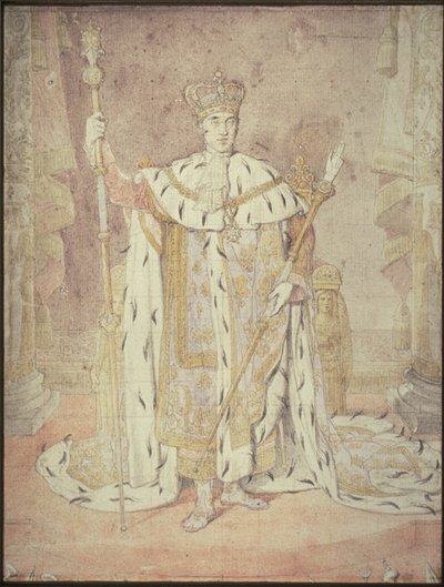 Carlos X en sus ropas de coronación de Jean Auguste Dominique Ingres