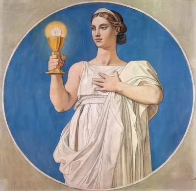 La fe. Cartón para las vidrieras de la capilla Saint-Ferdinand de Jean Auguste Dominique Ingres