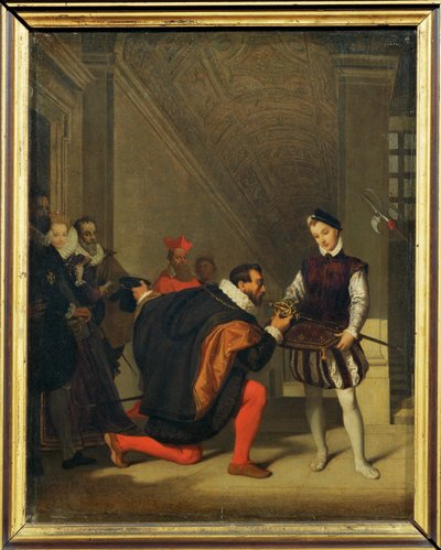Se dice que Don Pedro de Tolede, embajador español, se encontró con un paje que llevaba la espada de Enrique IV en ... de Jean Auguste Dominique Ingres