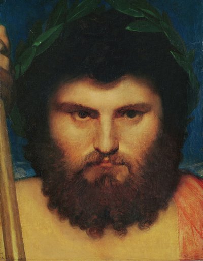 Cabeza de Júpiter, estudio para Júpiter y Tetis, 1810 de Jean Auguste Dominique Ingres